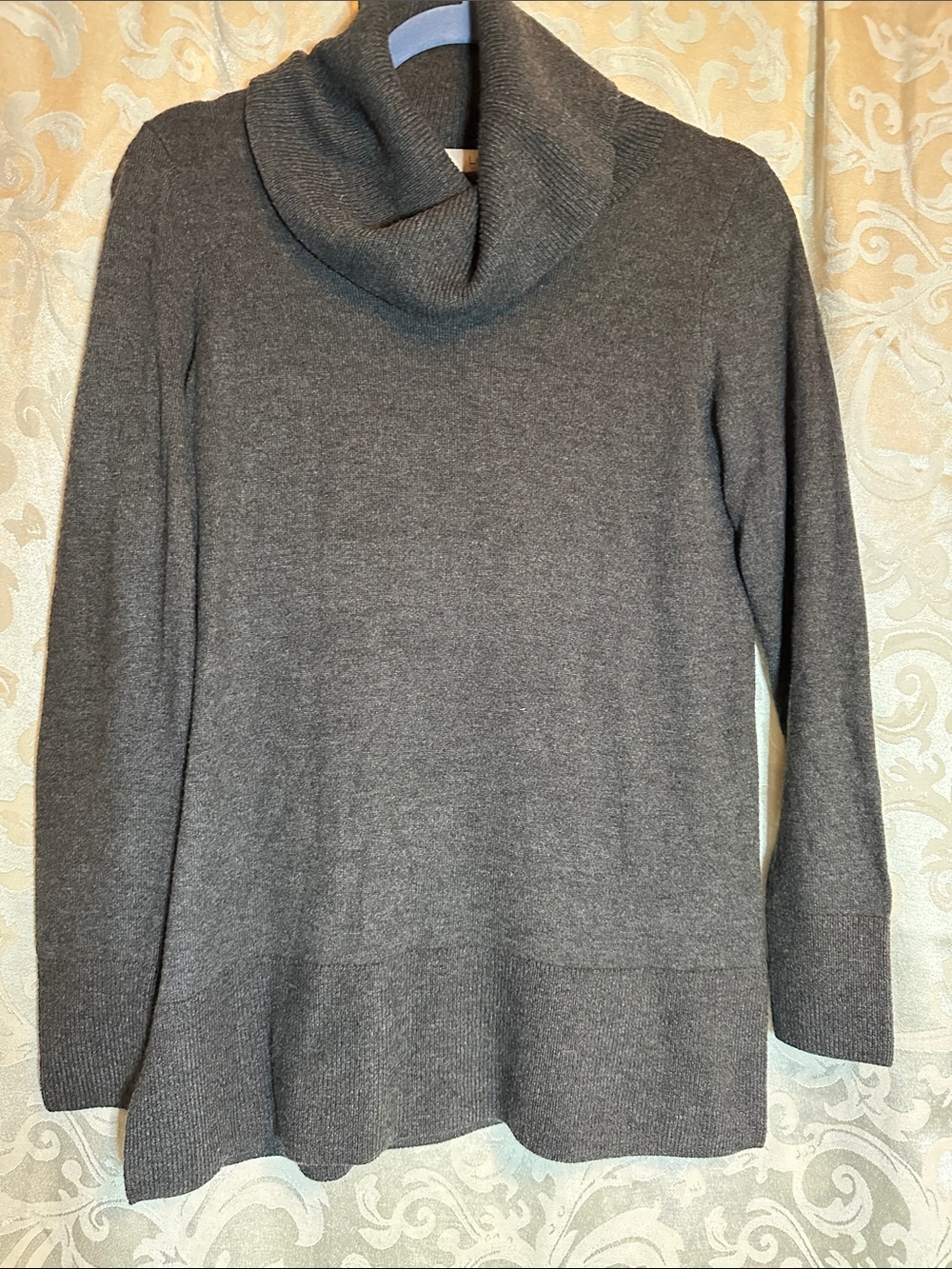 LOFT Charcoal Gray Cowl Neck Sweater